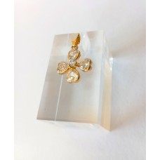 Μενταγιόν σταυρό με ζιργκόν χρυσό 14Κ (N195)